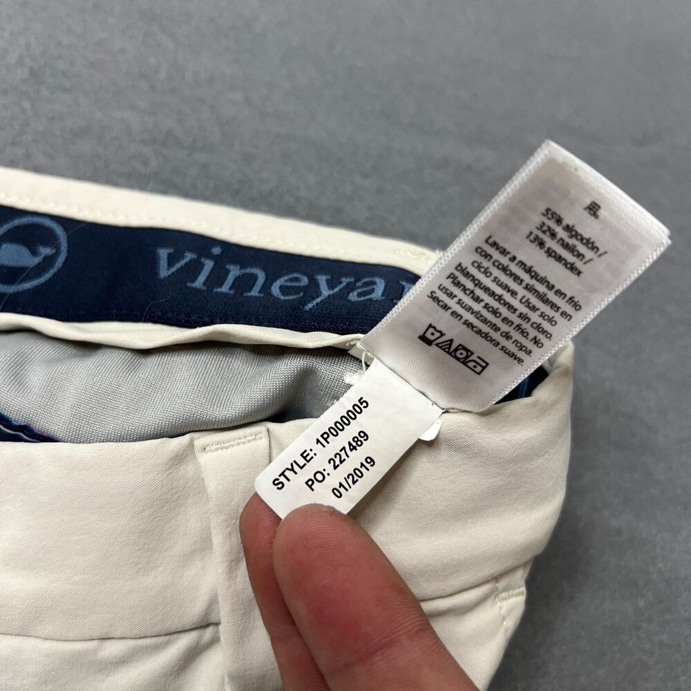 Vineyard Vines On-The-Go Chino Pants Men's 28 X 30 Ivory Slim Fit Performance - Picture 4 of 15